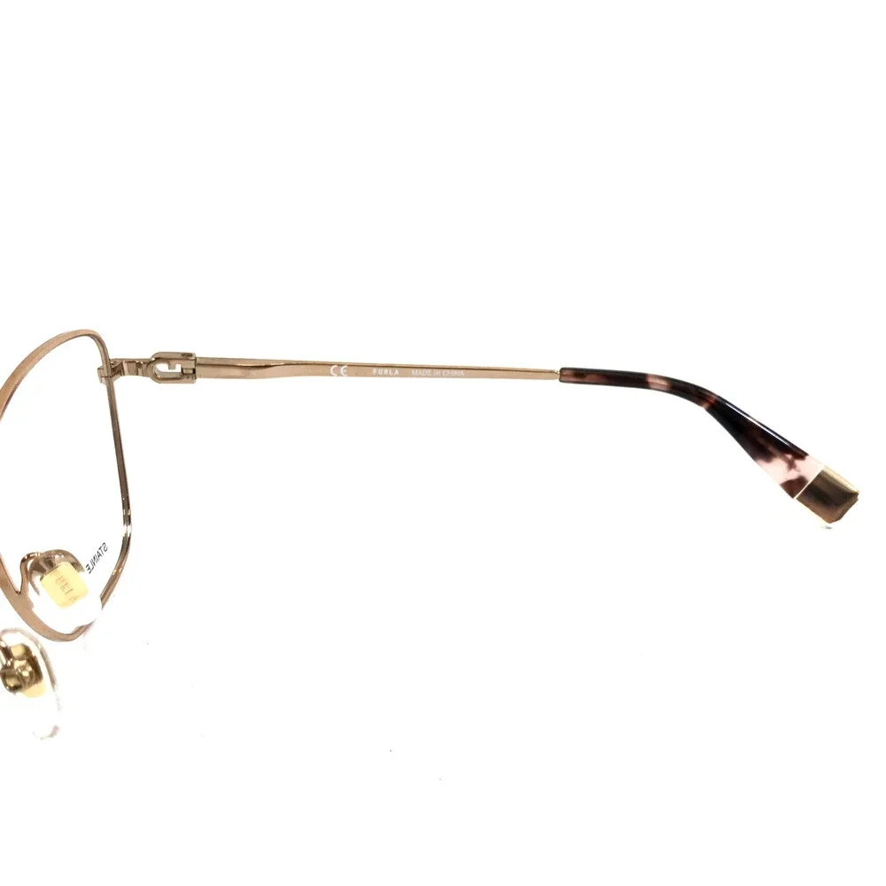 Furla Eyeglasses Frames VFU588 COL.02AM Pink Gold Butterfly Wire Rim 53-16-135